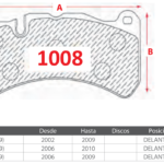 Pastillas de Freno Delanteras Mercedes Benz (CLK 55 AMG (C209), CLK 63 AMG (A209), CLK 63 AMG (C209)) - Código 1008