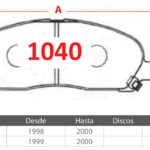 Pastillas de Freno Delanteras Mitsubishi (CHARRIOT 2.4, CHARRIOT 3.0) - Código 1040