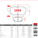 Pastillas de Freno Traseras Baic / Brilliance / Chery (UP 1.3, UP 1.5, X25 1.5) - Código 1044