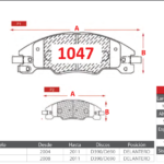 Pastillas de Freno Delanteras Ford (FOCUS 2.0, FOCUS 2.3) - Código 1047