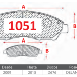 Pastillas de Freno Delanteras Honda (PILOT EXL 3.5) - Código 1051