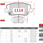 Pastillas de Freno Delanteras Hyundai / Kia (CRETA 1.4, CRETA 1.5, CRETA 1.6) - Código 1114