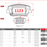 Pastillas de Freno Traseras Hyundai / Kia (GENESIS 3.3, GENESIS 3.8, MOHAVE 3.0) - Código 1123