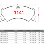 Pastillas de Freno Delanteras Porsche / Volkswagen (CAYENNE 3.0 TDI, CAYENNE 3.6, CAYENNE GTS 4.8) - Código 1141