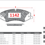 Pastillas de Freno Delanteras Land Rover (DISCOVERY IV 3.0, DISCOVERY IV 5.0, RANGE ROVER III 3.6) - Código 1142
