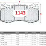 Pastillas de Freno Delanteras Land Rover (RANGE ROVER III (L322) 5.0 4x4, RANGE ROVER III 4.4, RANGE ROVER IV 4.4) - Código 1143