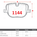 Pastillas de Freno Traseras Land Rover (RANGE ROVER III (L322) 5.0 4x4, RANGE ROVER IV (L405) 3.0 SDV6 4x4, RANGE ROVER SPORT (SUPERCHARGED)) - Código 1144