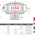 Pastillas de Freno Delanteras Kia (LOTZE 2.0, MOHAVE 3.0, MOHAVE 3.8) - Código 1153