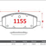 Pastillas de Freno Delanteras Chevrolet (SAIL 1.4) - Código 1155