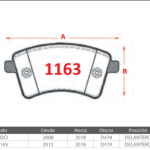 Pastillas de Freno Delanteras Mercedes Benz / Renault (CITAN 108 CDI (W415), CITAN 109 CDI (W415), CITAN 111 CDI (W415)) - Código 1163