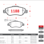 Pastillas de Freno Delanteras Fiat (500 1.2, 500 1.3 D MULTIJET, 500 1.4) - Código 1188