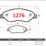 Pastillas de Freno Delanteras Opel (CORSA D 1.4, CORSA OPC 1.6) - Código 1276
