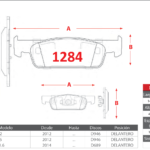Pastillas de Freno Delanteras Renault (CLIO IV 1.2, CLIO IV 1.5, SYMBOL 1.6) - Código 1284