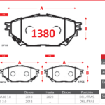 Pastillas de Freno Traseras Mitsubishi (CANTER FECX1 - FBA30 3.0, FUSO FE160 - FE180 3.0) - Código 1380
