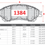Pastillas de Freno Delanteras Mitsubishi / Suzuki (XPANDER 1.5, CIAZ 1.4, GRAN VITARA HYBRID 1.5) - Código 1384