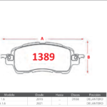 Pastillas de Freno Delanteras Mazda / Nissan (2 (MX) 1.5, 2 1.5, DEMIO 1.2) - Código 1389