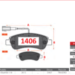 Pastillas de Freno Traseras Citroen / Fiat / Peugeot (JUMPER 2.0 BLUEHDI, JUMPER 2.0 HDI, JUMPER 2.2 HDI) - Código 1406