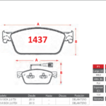 Pastillas de Freno Delanteras Volkswagen (TRANSPORTER V BOX 2.0 TSI, TRANSPORTER VI BOX 2.0 TDI) - Código 1437