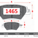 Pastillas de Freno Traseras Mazda (CX9 2.5) - Código 1465