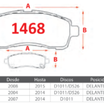 Pastillas de Freno Delanteras Mazda (2 1.4, 2 (DEMIO) 1.3, DEMIO 1.5) - Código 1468