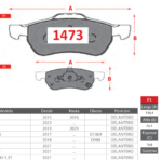 Pastillas de Freno Delanteras Mercedes Benz (5 1.5, GT 1.5 AT, MG5 1.5) - Código 1473