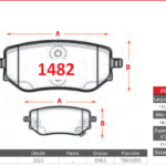 Pastillas de Freno Traseras Mercedes Benz / Nissan (X220 D 4-MATIC, X250 D 4-MATIC, X250 D PICK-UP) - Código 1482