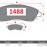 Pastillas de Freno Delanteras Mitsubishi (CANTER FUSO 4P10-T) - Código 1488