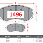 Pastillas de Freno Traseras Nissan (PATROL 3.0, PATROL 4.2) - Código 1496