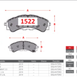 Pastillas de Freno Delanteras Ford (RANGER 2.5, RANGER 3.2, RANGER LARIAT 2.3) - Código 1522