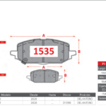 Pastillas de Freno Delanteras Chevrolet (ONIX 1.0, ONIX 1.2) - Código 1535