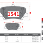 Pastillas de Freno Traseras Volvo (XC40 1.5, XC40 2.0, XC40 EV) - Código 1541