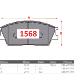 Pastillas de Freno Delanteras Hyundai / Kia (CRETA 1.6, VENUE 1.6, SONET 1.5) - Código 1568