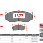 Pastillas de Freno Delanteras Suzuki (DZIRE 1.2, SWIFT (IND) 1.2, SWIFT (JP) 1.2) - Código 1577