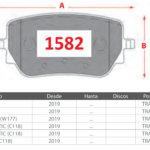Pastillas de Freno Traseras Mercedes Benz (A180d (V177), A200 (V177), AMG A35 4-MATIC (W177)) - Código 1582