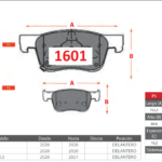 Pastillas de Freno Delanteras Great Wall / Haval (HAVAL H6 1.5, HAVAL H7 2.0, H6 TGDI 1.5) - Código 1601