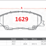 Pastillas de Freno Delanteras Mazda (BT-50 2.5, BT-50 DSL 3.0) - Código 1629