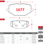 Pastillas de Freno Traseras Mercedes Benz (AMG 63 4 MATIC, GL 300 d 4 MATIC, GLE 350 d 4 MATIC) - Código 1677