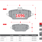 Pastillas de Freno Traseras Mercedes Benz (GLE 300d 4-MATIC 2.0(V167), GLE 350d 4-MATIC (V167), GLE 400d 4-MATIC (V167)) - Código 1696