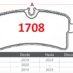 Pastillas de Freno Traseras Porsche (MACAN 2.0 (95B), MACAN 2.9 (95B), MACAN 3.0 (95B)) - Código 1708