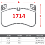Pastillas de Freno Delanteras Lancia (NEW DEFENDER 3.0, RANGE ROVER, RANGE ROVER SPORT 3.0) - Código 1714