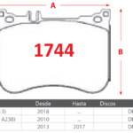 Pastillas de Freno Delanteras Mercedes Benz (CLS 53 AMG (W213), E53 AMG (W213 - A238), S - CLASS 500 4.7) - Código 1744