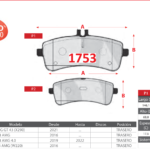 Pastillas de Freno Traseras Mercedes Benz (AMG GT 43 (X290), C63 AMG, C63 AMG 4.0) - Código 1753