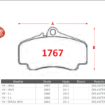 Pastillas de Freno Delanteras Plymouth (911 (996), 911 (997), 911 3.4) - Código 1767