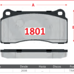Pastillas de Freno Traseras Nissan (GTR R35 V6 3.8) - Código 1801