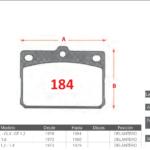 Pastillas de Freno Delanteras Hyundai / Mazda / Mitsubishi (PONY 1200 - 1400, 808 1.2, COLT GL - GLX -GT 1.2) - Código 184