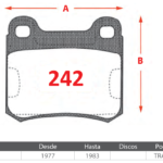 Pastillas de Freno Traseras Mercedes Benz / Porsche (190E (W201), C180 (W202), C200 (W202)) - Código 242