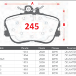 Pastillas de Freno Delanteras Mercedes Benz (C180 (W202), C200 (W202), C200 CDI (W202)) - Código 245
