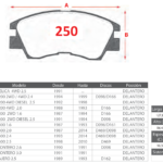 Pastillas de Freno Delanteras Mitsubishi (DELICA 4WD 2.5, L200 2WD / 4WD 2.4, L200 4WD DIESEL 2.5) - Código 250