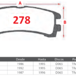 Pastillas de Freno Traseras Nissan (PATHFINDER 3.0, TERRANO 4WD 2.7, TERRANO 4WD 3.0i) - Código 278