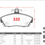 Pastillas de Freno Delanteras Renault (214 1.4 16 V CABRIO, 218 1.8i DIESEL, 300 1.5 / 1.6) - Código 320